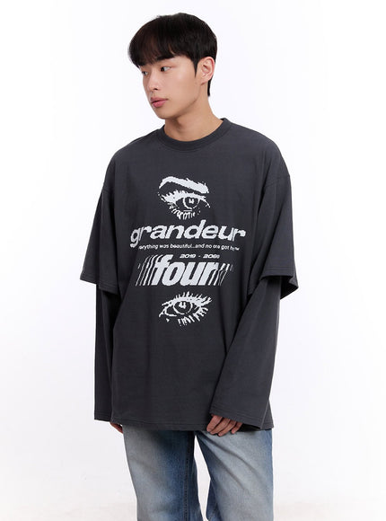 Men's Graphic Layered Long Sleeve Tee IM512