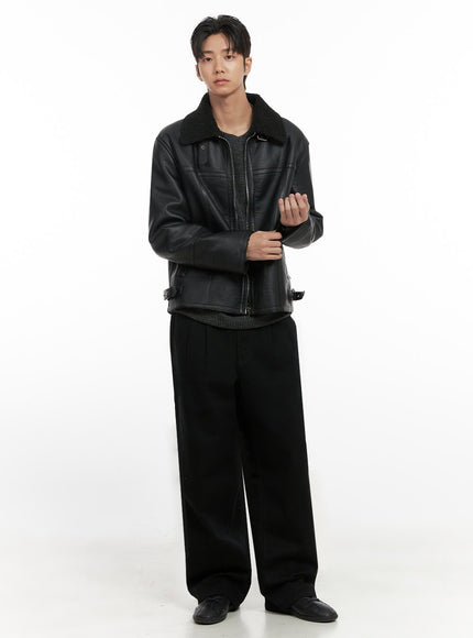 mens-pintuck-wide-leg-cotton-pants-black-id413