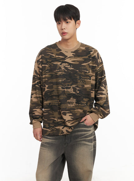 mens-graphic-camo-long-sleeve-top-im514 / beige