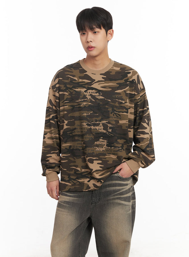 mens-graphic-camo-long-sleeve-top-im514 / beige