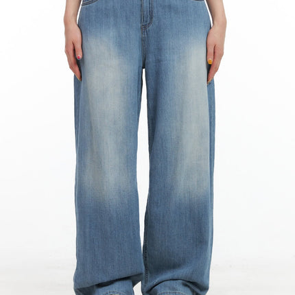 nina-summer-washed-baggy-jeans-cg409 / Blue