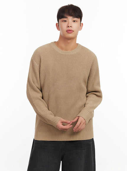 Men's Round Neck Ribbed Sweater IF521