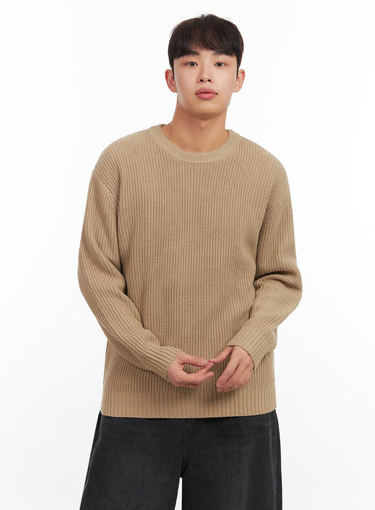 Men's Round Neck Ribbed Sweater IF521