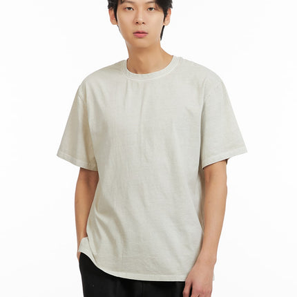 mens-basic-crew-neck-t-shirt-ia402 / Beige