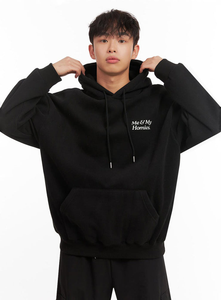 mens-simple-oversized-hoodie-id431 / Black