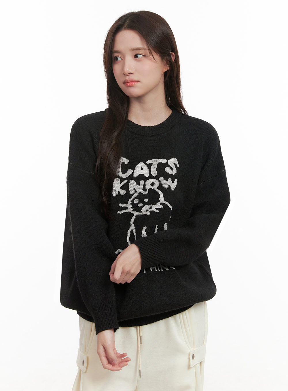 Cozy Graphic Knit Sweater IJ510