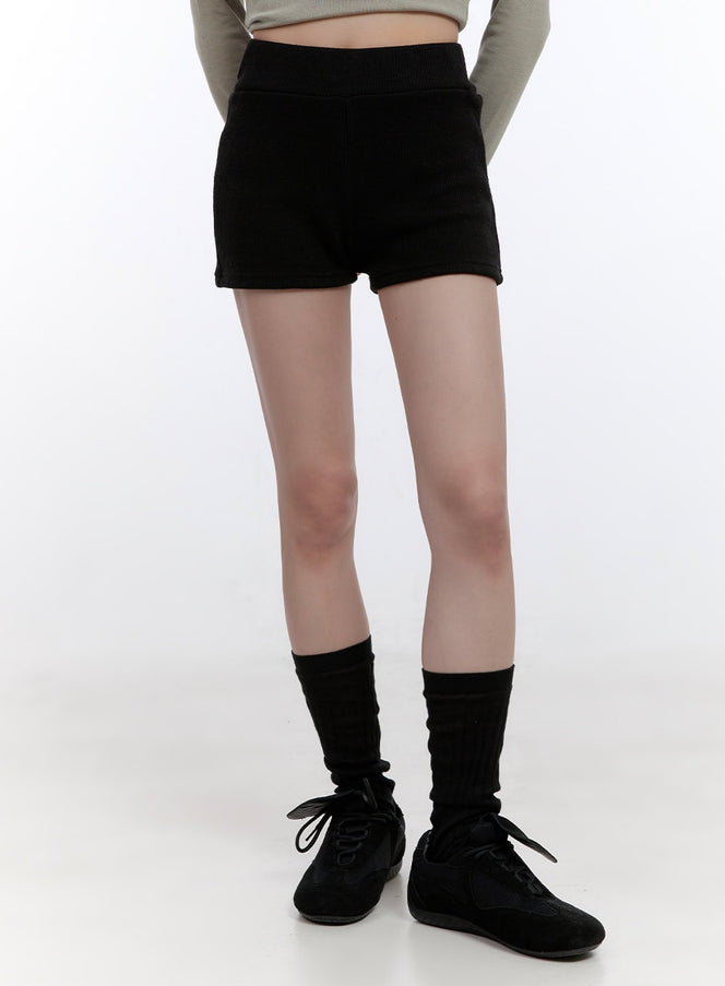 slim-fit-solid-shorts-co418 / Black