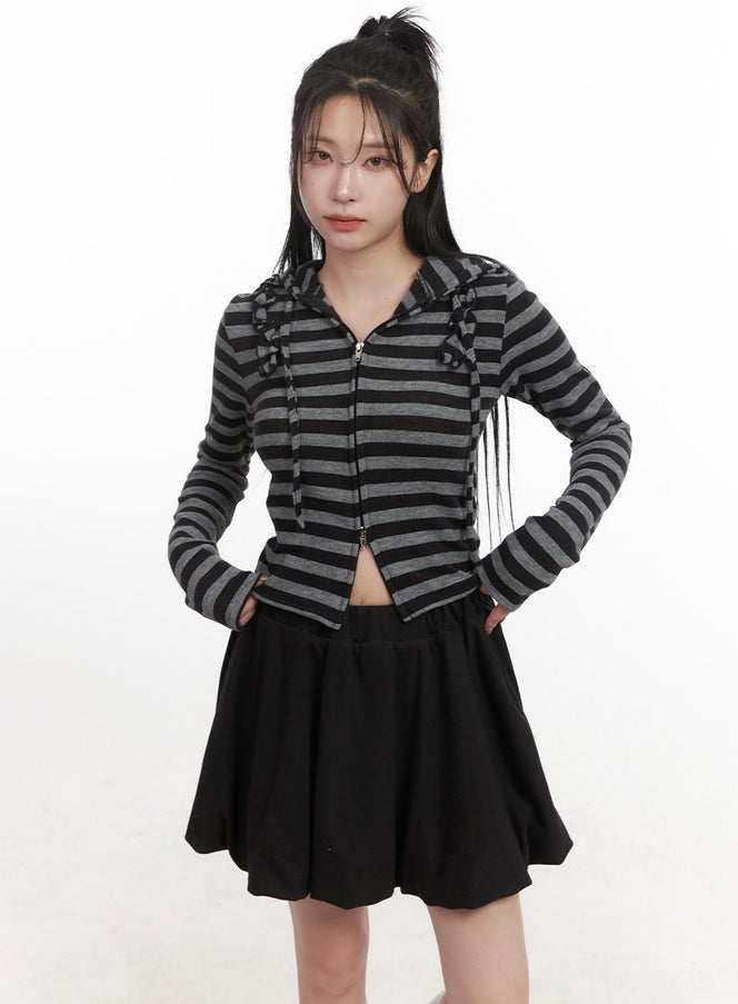 Striped Zip-Up Hooded Jacket CJ516