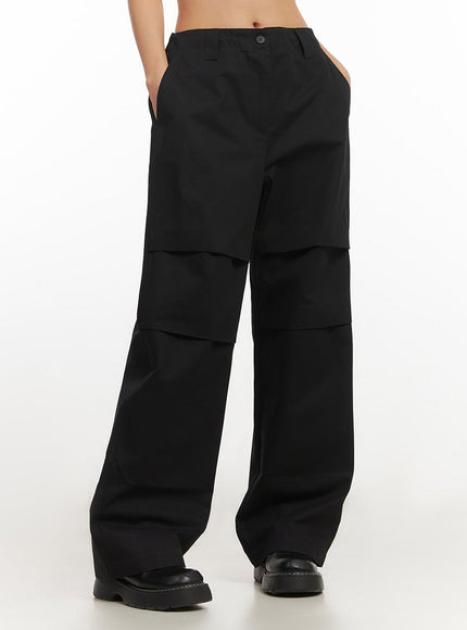 Wide-Fit Cotton Pintuck Trousers IM513