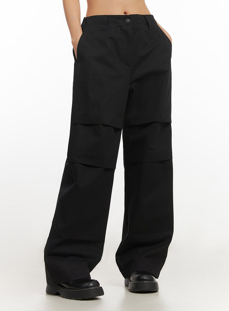 Wide-Fit Cotton Pintuck Trousers IM513