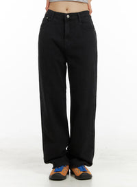 basic-straight-leg-pants-oa423 / Black
