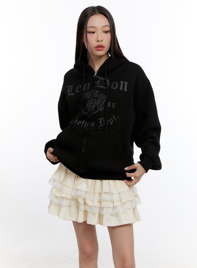 comfy-graphic-zip-up-hoodie-cn421 / Black