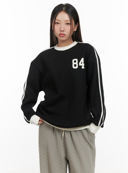 graphic-number-crew-neck-cd416 / Black