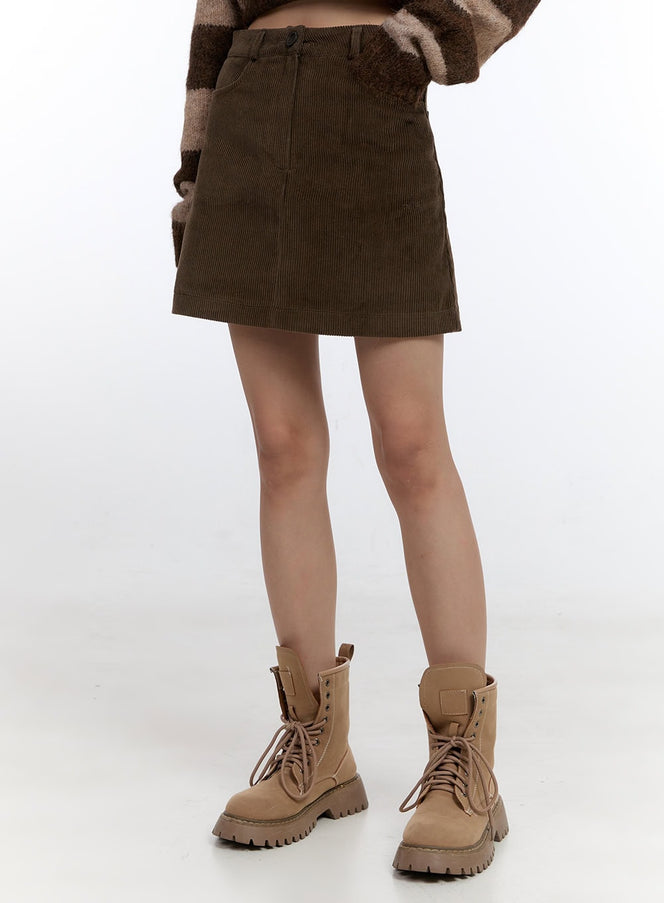 corduroy-chic-mini-skirt-cn401 / Brown