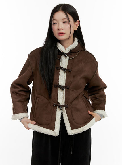 hooded-mustang-jacket-on408 / Brown