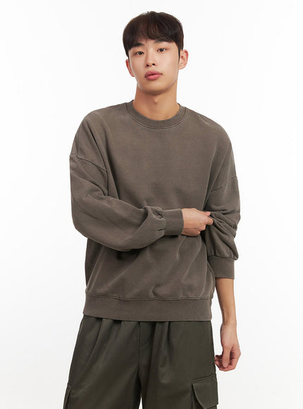 Men's Loose-Fit Long Sleeve Crew Neck IF521