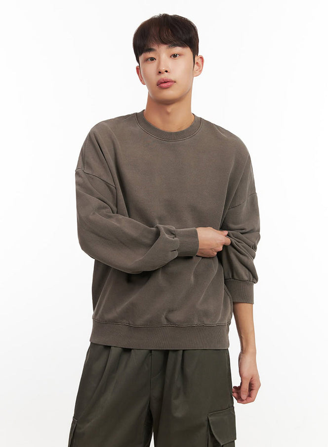 Men's Loose-Fit Long Sleeve Crew Neck IF521