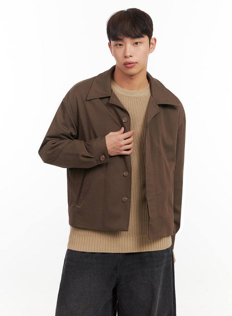 Men's Collared Button-Up Jacket IF521