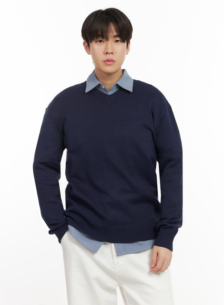 Men's V-Neck Cashmere Sweater IJ517