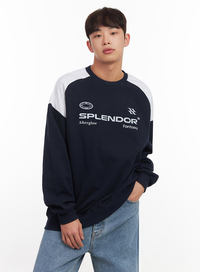 Men's Contrast Graphic Sweatshirt IF517