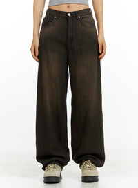 dark-washed-baggy-jeans-cu420 / Dark brown