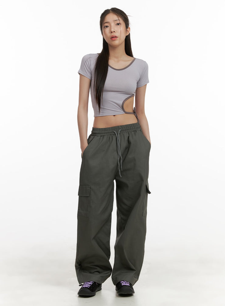 comfy-cargo-pants-dark-gray-oa429 / Dark gray