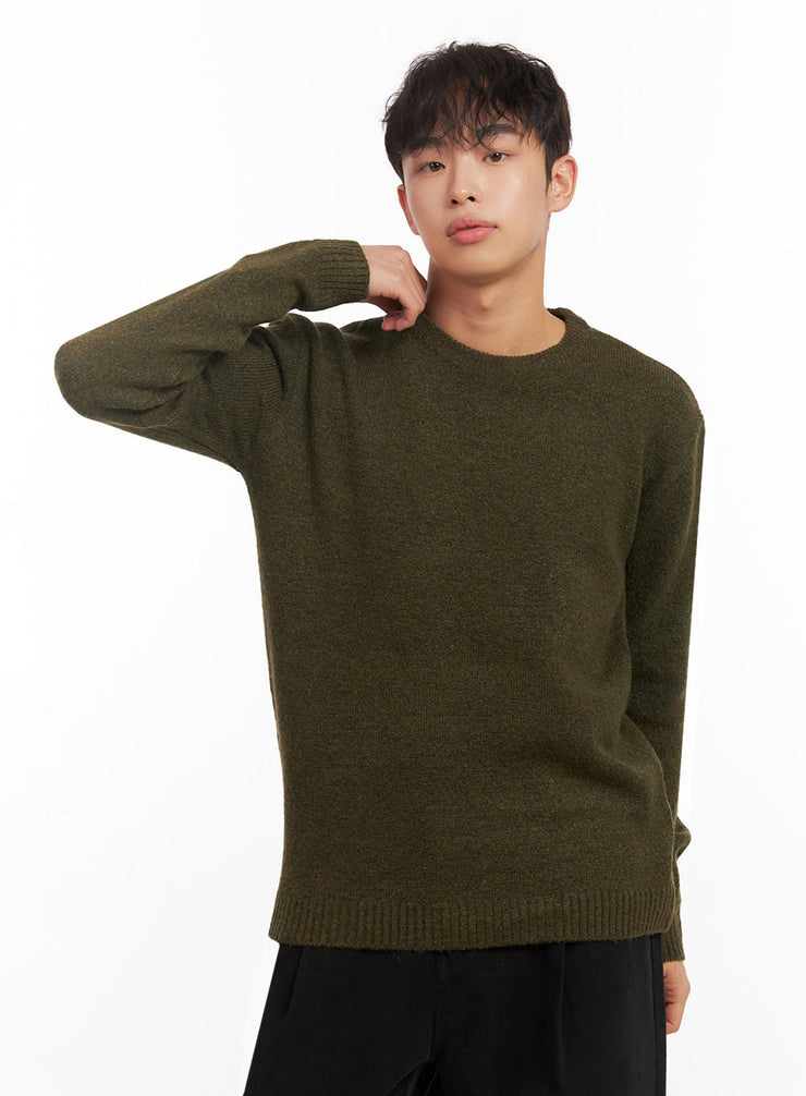 mens-knitted-long-sleeve-sweater-id427 / Dark green