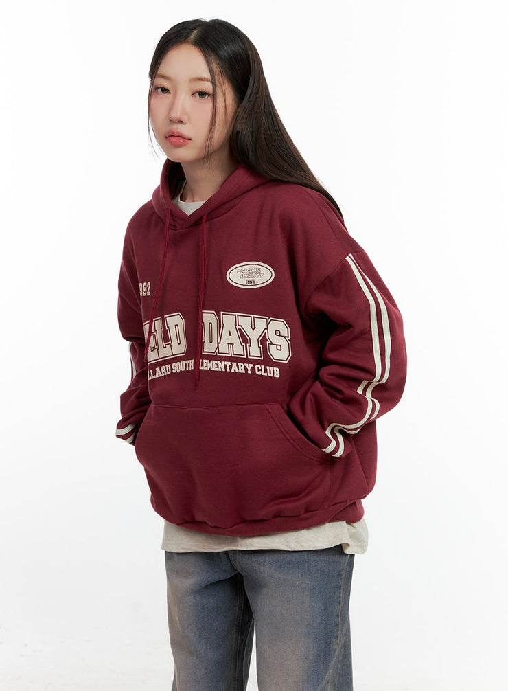 loose-fit-comfy-hoodie-cn412 / Dark red