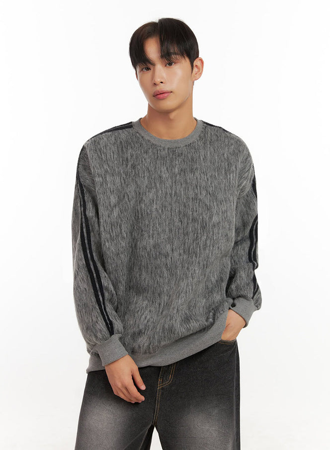 mens-soft-wool-long-sleeve-pullover-id413 / Gray