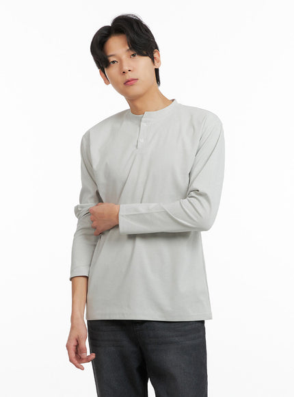 mens-basic-long-sleeve-polo-tee-ia402 / Gray