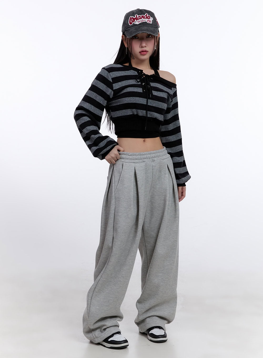 Cozy Pintuck Wide-Leg Sweatpants CJ509