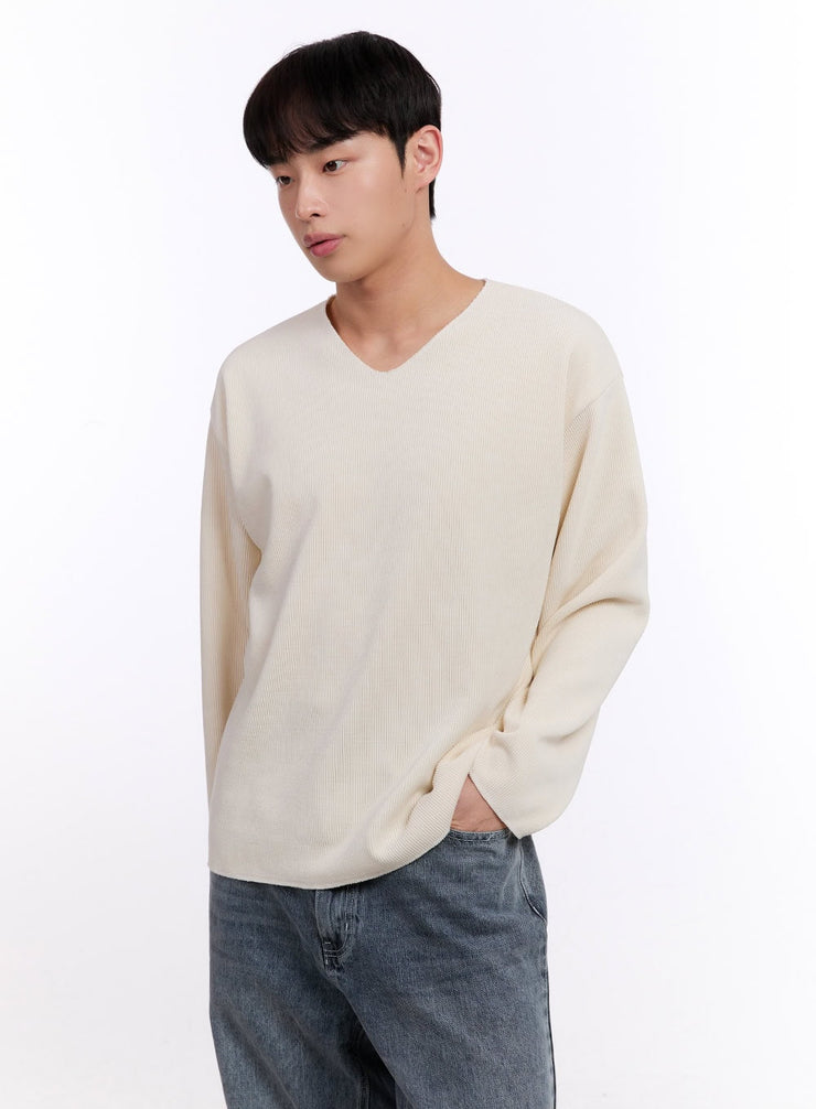 Men's Oversized V-Neck Sweater IM512