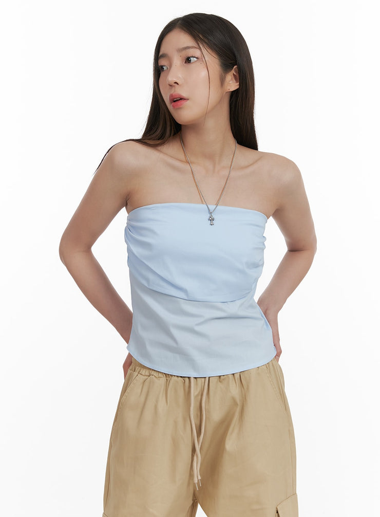 double-layer-tube-top-oa429 / Light blue