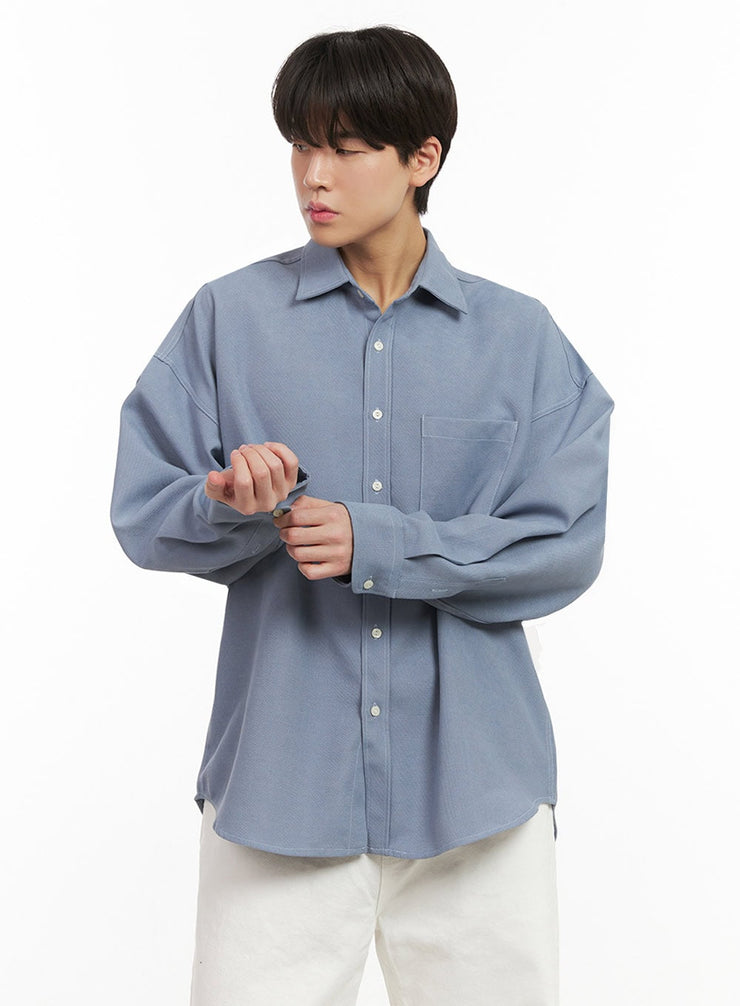 Men's Fleece-Lined Button Up Shirt IJ517