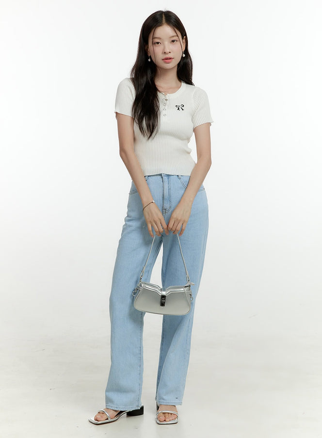 mia-wide-washed-straight-jeans-ol430 / Light blue