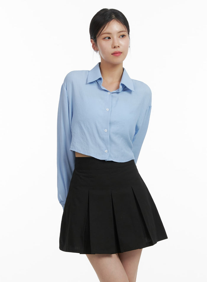 back-buttoned-crop-shirt-oa419 / Light blue