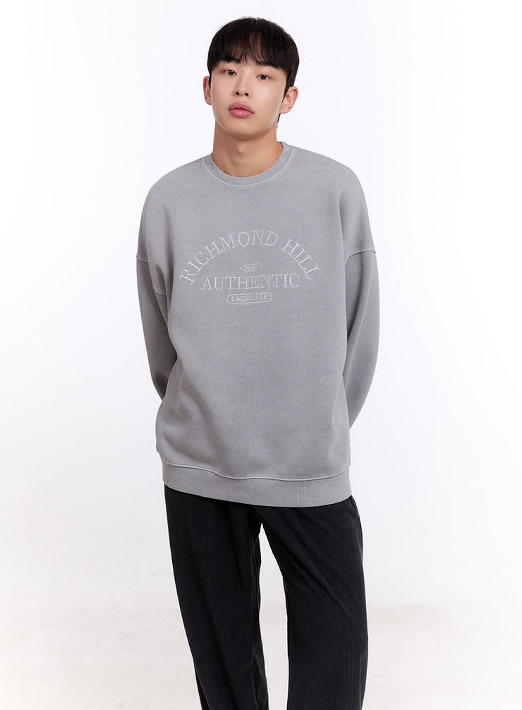 Men's Embroidered Crew Neck Sweatshirt IM512