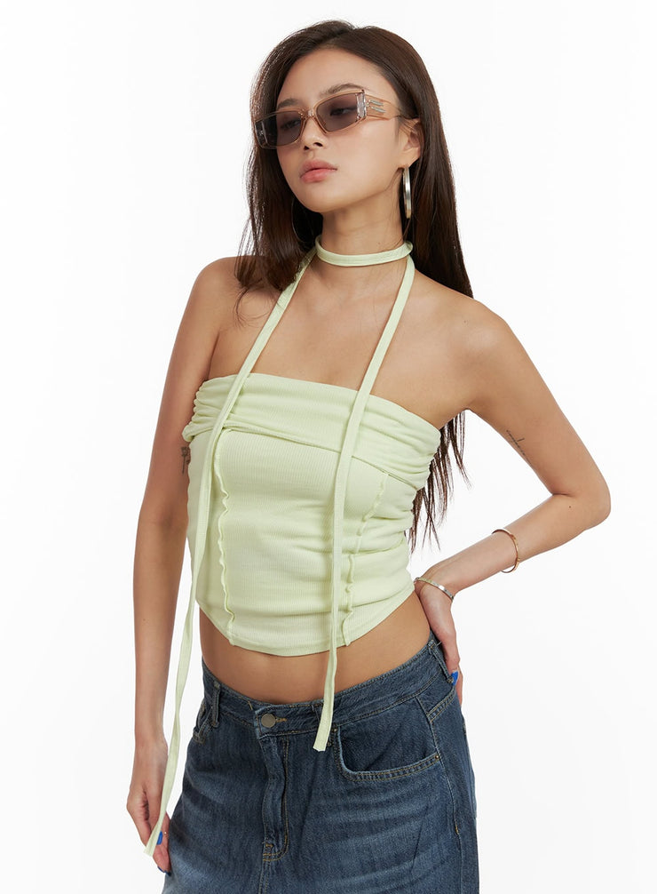 summer-pastel-tube-top-with-thin-scarf-set-cy431 / Light green