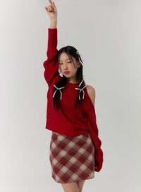 cut-out-knit-sweater-cd312 / Red