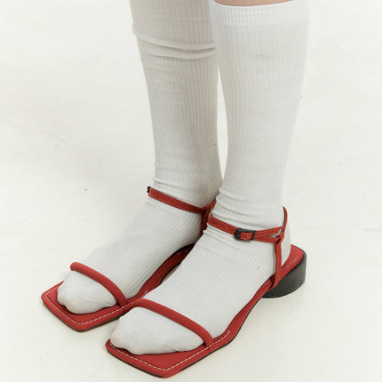 strap-flat-sandals-ol430 / Red