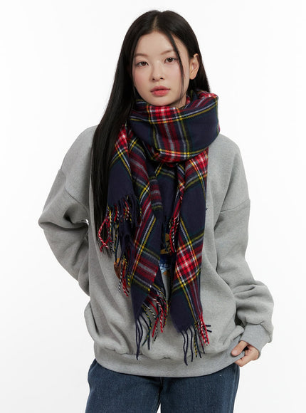 checkered-scarf-on408 / Red