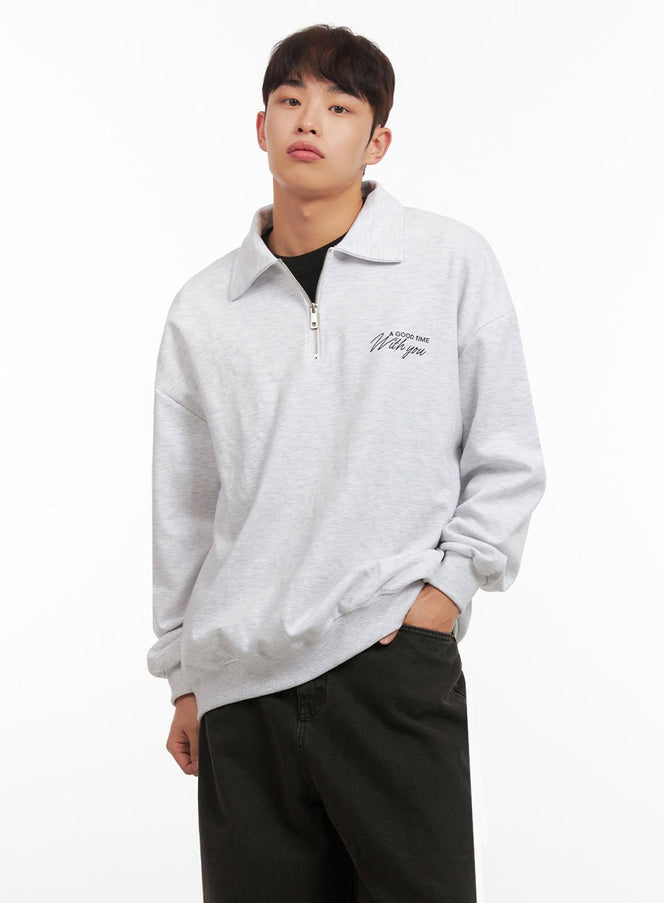 Men's Collared Half-Zip Sweatshirt IF521