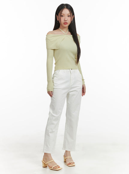 cropped-straight-fit-pants-oa415 / White