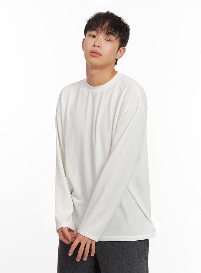 mens-essential-long-sleeve-oversized-tee-id427 / White