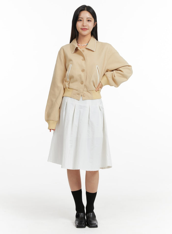 solid-midi-skirt-of420 / White