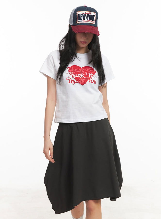 Heart Graphic Cropped T-Shirt CM504