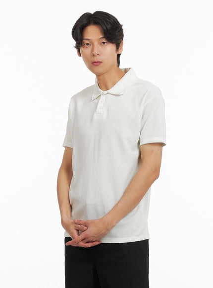 mens-basic-short-sleeve-polo-shirt-white-iy416 / White