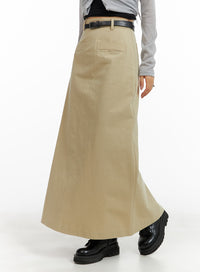 a-line-pocket-maxi-skirt-cm426 / Beige