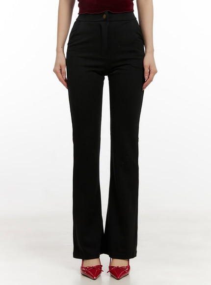 slim-fit-flared-pants-cn413 / Black