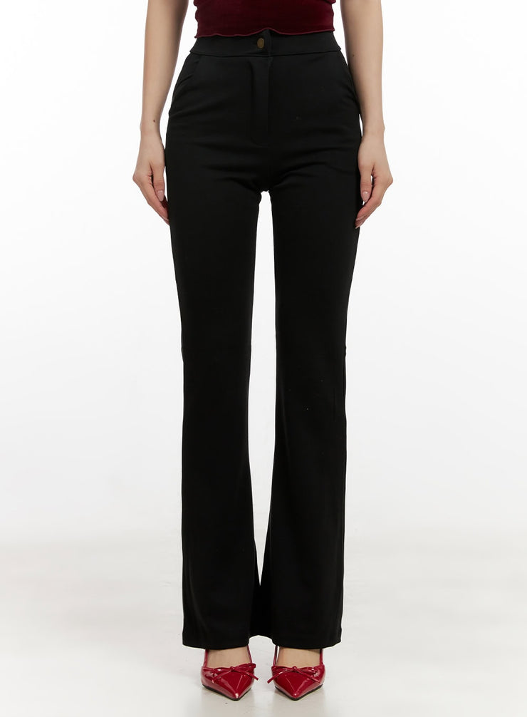 slim-fit-flared-pants-cn413 / Black